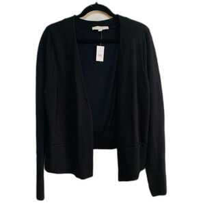 Loft Black Knit Open Front Cardigan Sweater size xl nwt